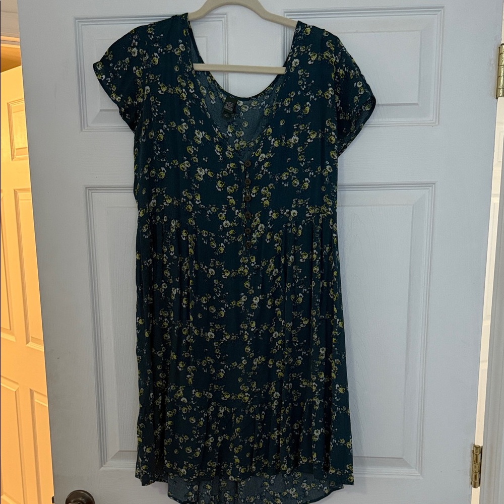 Wild Fable Teal and Yellow Floral Dress